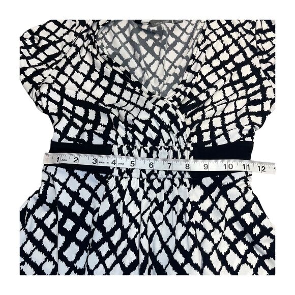 Apt. 9 Fit & Flare Dress Women Small Petite White Printed Stretch Belted Waist - Picture 7 of 9